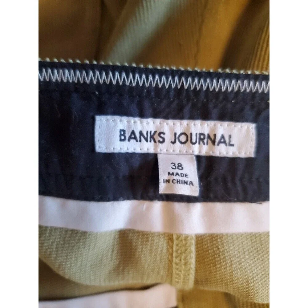 Banks Journal Mens Olive Green Corduroy Board Shorts Size 38 Drawstring Surf